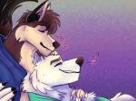  &lt;3 anthro boyfriends canid canine canis cuddling dating duo eyes_closed male male/male mammal romantic romantic_couple smile smirk super_gay wolf 