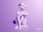  3d_(artwork) 4:3 5_toes anthro barefoot blaze_the_cat blender_(software) calebjb digital_media_(artwork) domestic_cat feet felid feline felis female fur humanoid_feet mammal nude pinup plantigrade pose purple_body purple_fur sega simple_background smile solo sonic_the_hedgehog_(series) toes video_games 