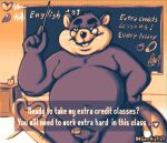  2022 anthro balls belly big_belly chalkboard classroom english_text erection eyewear genitals glasses humanoid_genitalia humanoid_hands humanoid_penis inside male mammal mintyfresh_bun mr._plagait murid murine navel overweight overweight_male penis rat rodent school solo teacher text 