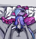  absurd_res alien alien_humanoid alien_pussy bedding bedding_background blue_body blush bodily_fluids bomberman bomberman_(species) bomberman_jetters bunnysuitconman cape clothing cum cum_in_pussy cum_inside cum_while_penetrated duo first_person_view genital_fluids genitals gloves hand_on_leg hand_on_wall handwear happy happy_sex hi_res holding_hips human human_on_alien human_penetrating humanoid intersex intersex/male intersex_penetrated looking_at_viewer male male_penetrating male_penetrating_intersex maleherm mammal mighty_(bomberman_jetters) one_eye_obstructed penetration penis penis_tentacles pillow pubes sex solo_focus tentacles vaginal vaginal_penetration visor 