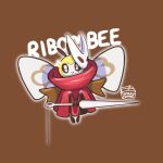 ambiguous_gender arthropod brown_eyes cloak clothing hi_res hollow_knight hornet_(hollow_knight) insect_wings kunai looking_at_viewer mask nintendo pok&eacute;mon pok&eacute;mon_(species) ribombee simple_background smilky_shake team_cherry video_games weapon white_body white_skin wings yellow_body yellow_skin 