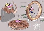  absurd_res brown_body chibetto clothing concept_art dreamworks eyewear feral glasses hat headgear headwear hi_res money mr._snake_(the_bad_guys) multiple_poses official_art pose reptile scalie snake solo the_bad_guys 