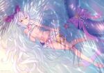  1girl alternate_costume beach bikini bikini_lift choker clothes_lift flat_chest flower full_body granblue_fantasy hair_flower hair_ornament long_hair looking_at_viewer lying medusa_(shingeki_no_bahamut) miniskirt navel nipples official_alternate_costume on_back open_mouth pleated_skirt pointy_ears pussy sandals skirt solo swimsuit uncensored upskirt very_long_hair water white_bikini white_hair white_skirt yellow_eyes yellowpaint. 