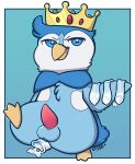  avian bird condom condom_in_ass crown feral filled_condom looking_at_viewer male nintendo o-ishi penguin piplup pok&eacute;mon pok&eacute;mon_(species) prince_waddle sexual_barrier_device solo video_games 