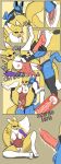  absurd_res ahegao anthro apron bandai_namco blush bodily_fluids clothing cum cum_inside cunnilingus digimon digimon_(species) duo female full_nelson genital_fluids hi_res knot looking_pleasured lucario male male/female nintendo oral pok&eacute;mon pok&eacute;mon_(species) pussy_juice renamon sex the_man thrusting vaginal video_games 