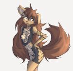  anthro apogee_(tinygaypirate) arm_tuft black_nose breasts brown_body brown_eyes brown_fur brown_hair butt canid canine canis cheek_tuft cleavage clothed clothing cowlick curled_tail domestic_dog dress ear_piercing elbow_tuft eyebrow_through_hair eyebrows facial_markings facial_piercing facial_tuft female floppy_ears fur furgonomics furry-specific_piercing gauged_ear grey_background hair hand_on_hip head_markings hi_res leaning leaning_forward leg_tuft long_hair looking_aside mammal markings messy_hair muzzle_piercing navel nose_piercing piercing portrait simple_background solo spitz standing three-quarter_portrait tinygaypirate tongue tongue_out translucent translucent_hair tuft 