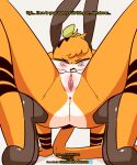  2022 5:6 angry animated anthro anus blush breasts bunny_costume clothing costume cute_fangs d&ograve;u dialogue diives english_text felid female genitals hi_res looking_at_viewer mammal nude open_mouth pantherine pussy short_playtime solo spread_legs spreading stretching text tiger xingzuo_temple 
