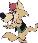  2019 4_fingers alpha_channel anthro brown_body canid canine canis clothed clothing ding-a-ling_wolf fingers half-closed_eyes hanna-barbera hat headgear headwear hi_res hokey_wolf male mammal narrowed_eyes open_mouth simple_background solo transparent_background wolf zeventhart 