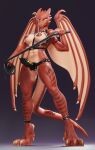  anthro breasts connivingrat digitigrade dildo dragon female genitals glowing harness medivh_(soundvariations) pussy scalie sex_toy solo spikes strapon western_dragon whip wings 