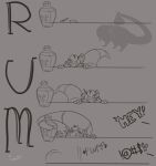  absurd_res alcohol anthro beverage caught comic didelphid english_text hi_res humor long_tail male mammal marsupial possumgod rum ryder_the_pirate_(possumgod) shocked sketch sneaking sniffing solo stealing tail_grabbing_object text 