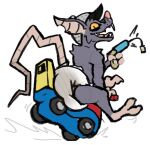  anthro car cork diaper driving feces kitchenware looking_at_viewer male mammal messy_diaper murid murine open_mouth poofy_dragon pop_gun rat riding riding_toy rodent scat sitting smile soiling solo spooky_the_rat teeth toy toy_gun vehicle 