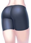  1girl ass ass_focus bike_shorts black_shorts chado_maki from_behind lower_body myouan original shorts simple_background skindentation solo thighs white_background 