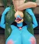  abs alligator alligatorid anthro arabian_goggles balls big_balls big_breasts big_penis blue_body breasts connivingrat crocodilian duo female feraligatr genitals green_body helm_(connivingrat) hi_res huge_breasts humanoid_genitalia humanoid_penis jewelry licking_thigh male male/female meme muscular muscular_male navel necklace nintendo nude penis pok&eacute;mon pok&eacute;mon_(species) reptile scalie sharp_teeth teeth these_aren&#039;t_my_glasses tongue tongue_out video_games yukigatr_(evov1) 