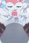  ambiguous_gender bedroom_eyes blush bow breaking_the_fourth_wall cloud diaper eeveelution feral hi_res licking licking_lips looking_down narrowed_eyes nikohowlii nintendo pawpads paws pok&eacute;mon pok&eacute;mon_(species) ribbons seductive sitting_on_viewer sky solo sylveon tongue tongue_out video_games 