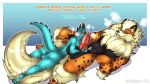  absurd_res anthro arcanine ball_size_difference ball_worship balls big_balls big_penis blush bodily_fluids dominant dominant_male dragon duo erection feet fellatio genital_fluids genitals hi_res licking male male/male mammal muscular muscular_male nintendo one_eye_closed open_mouth oral penile penis penis_worship pok&eacute;mon pok&eacute;mon_(species) sex size_difference smile submissive submissive_male tempo_arcanine thick_thighs tongue tongue_out video_games wingedwilly wink 