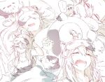  ... 1girl ahoge animal_ears bangs blanket breasts cleavage commentary_request ear_piercing eyebrows_visible_through_hair fang ghost ghost_tail grey_hair hair_between_eyes halo hashiguma highres hololive large_breasts lion_ears lion_girl long_hair messy_hair piercing saliva shishiro_botan sleep_mask sleeping ssrb tank_top virtual_youtuber waking_up white_hair yawning 