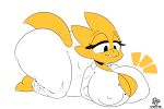  all_fours alphys anthro big_breasts big_butt breasts buckteeth butt clothed clothing coat cuadra_side eyeliner female half-closed_eyes hi_res huge_breasts huge_butt huge_hips huge_thighs lab_coat lizard looking_down makeup mascara narrowed_eyes nipple_outline nipples non-mammal_breasts non-mammal_nipples open_clothing open_coat open_topwear reptile scales scalie simple_background solo teeth thick_tail thick_thighs three-quarter_view tight_clothing topwear undertale undertale_(series) video_games wavy_mouth wide_hips yellow_body yellow_scales 