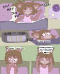  2011 anthro babystar bed biped comic detailed_background dialogue english_text eyes_closed female fur furniture gem_(babystar) hair hi_res lying onomatopoeia solo sound_effects text 
