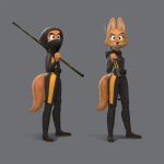  anthro biped canid canine clothed clothing diane_foxington dreamworks female fox humanoid_hands mammal model_sheet official_art simple_background solo the_bad_guys tom_macdougall weapon 