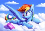  alicorn_oc antlers bat_pony box cervid cloud container equid equine fan_character friendship_is_magic hair hasbro hi_res horn hybrid mammal micro multicolored_hair my_little_pony pegasus purple_eyes rainbow_dash_(mlp) rainbow_hair tsitra360 wings 