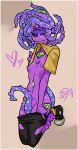  &lt;3 2019 animal_humanoid cephalopod cephalopod_humanoid clothed clothing clothing_lift eldritch_horror female hi_res humanoid marine marine_humanoid mollusk mollusk_humanoid monster_prom pseudo_hair purple_body purple_skin qsy shirt shirt_lift solo tentacle_hair tentacles topwear zoe_z&#039;gord_(monster_prom) 