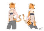  absurd_res aiden_(panzery25) anthro bottomwear clothing felid gris_swimsuit hi_res hoodie male mammal meme meme_clothing one-piece_swimsuit pantherine pants panzery25 solo swimwear tiger topwear translucent translucent_clothing translucent_swimwear 