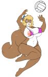  anthro ball bikini breasts clothing female mammal rodent sciurid skidd solo swimwear volleyball_(ball) 