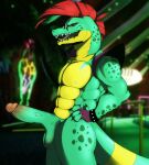  abs alligator alligatorid anthro balls biceps big_muscles big_penis butt crocodilian digital_media_(artwork) erection eyewear five_nights_at_freddy&#039;s five_nights_at_freddy&#039;s:_security_breach genitals green_body hair hi_res looking_at_viewer male male/male montgomery_gator_(fnaf) muscular muscular_anthro muscular_male nipples nude open_mouth pecs penis red_eyes red_hair reptile scalie scottgames simple_background smile solo teeth tongue triceps vein video_games wide_hips xintro 