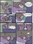  2011 3:4 anthro babystar bed biped blush comic detailed_background dialogue diaper english_text female fur furniture gem_(babystar) hair hi_res lying mammal rodent sciurid solo text 