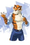  absurd_res anthro businessman claws clothed clothing disney felid hi_res leo-artis male mammal open_clothing open_shirt open_topwear pantherine shere_khan shirt solo talespin the_jungle_book tiger topwear 