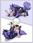  69_position absurd_res anthro arcanine balls black_body black_fur bodily_fluids canid canine cum cum_in_ass cum_inside cum_on_belly cum_on_body cum_on_face cum_on_self dakota_(baito) dominant dominant_male duo eeveelution eyes_closed feral fur genital_fluids genitals hair hi_res knot male male/male mammal multicolored_body multicolored_ears multicolored_fur multicolored_hair multicolored_tail nintendo oral paws penis pok&eacute;mon pok&eacute;mon_(species) purple_body purple_fur red_eyes sex simple_background submissive submissive_male umbreon video_games white_body white_fur yiffy1234 