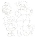  after_transformation amy_rose anthro big_breasts bodily_fluids breasts clothing dr._eggman dress female gloves group handwear harkonner hi_res high_heels huge_breasts male monochrome nervous sega short_dress sonic_the_hedgehog sonic_the_hedgehog_(series) surprise sweat thick_thighs tight_clothing torn_clothing trio undersized_clothing wardrobe_malfunction 