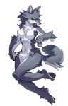 absurd_res anthro breasts canid canine canis featureless_breasts female fur hi_res looking_at_viewer mammal nude shiiorina simple_background solo white_background wolf 