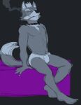  black_background briefs briefs_only canid canine canis cigarette clothed clothing collar fur grey_body grey_fur male mammal nintendo simple_background sitting smoking solo star_fox thegreatmatsutzu tighty_whities topless underwear underwear_only video_games white_body white_briefs white_clothing white_fur white_underwear wolf wolf_o&#039;donnell 