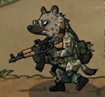  and bad_2_bad:_delta gun hyaenid hyena_in_china low_res male mammal ranged_weapon solo war weapon 