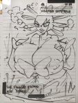  2022 areola areola_slip big_breasts breasts cleavage clothed clothing dated dynamax female goth gothitelle hi_res huge_breasts humanoid lips looking_down macro marker_(artwork) nintendo nipple_outline nipples pok&eacute;mon pok&eacute;mon_(species) solo thick_lips traditional_media_(artwork) video_games xanafar 