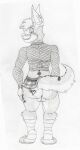  anthro backsack balls bottomwear canid canine canis clothing dingo fishnet fishnet_clothing fishnet_topwear genitals hi_res jayjay_idingo_(character) male mammal skirt solo topwear unknown_artist 