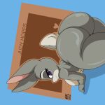  2022 4k absurd_res anthro artist_name bedroom_eyes big_breasts big_butt breasts butt curvaceous curvy_figure digital_media_(artwork) disney eyelashes female fur grey_body grey_fur hi_res hourglass_figure huge_breasts huge_butt judy_hopps lagomorph leporid long_ears looking_at_viewer looking_back mammal multicolored_body multicolored_fur narrowed_eyes nr_ac nude purple_eyes rabbit rear_view seductive short_tail signature simple_background smile solo thick_thighs two_tone_body two_tone_fur voluptuous wide_hips zootopia 