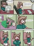  2012 3:4 anthro babystar biped blush comic detailed_background dialogue diaper english_text female fur gem_(babystar) hair hi_res mammal rodent sciurid solo standing text 