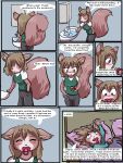  2012 3:4 anthro babystar biped blush clothing comic detailed_background dialogue english_text eyes_closed female fur gem_(babystar) hair hi_res lying mammal pacifier rodent sciurid shirt solo standing text topwear 