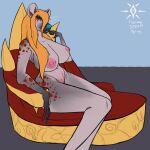  1:1 anthro areola belly big_breasts biped blonde_hair blue_eyes breasts chair curvy_figure digital_media_(artwork) female fingers fur furniture hair huge_breasts hyaenid hyenas_dream_arts long_hair long_legs looking_at_viewer mammal markings mature_anthro mature_female nipples nude on_chair simple_background sitting sitting_on_chair small_waist smile solo spotted_hyena thick_thighs wide_hips 