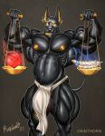  &lt;3 2022 abs anthro anubian_jackal anubis balls biceps big_muscles black_body bottomwear canid canine canis clothing deity ear_piercing egyptian_mythology feathers flaccid genitals glowing glowing_eyes hi_res jackal loincloth looking_at_viewer male mammal middle_eastern_mythology mrmapolomi muscular mythology navel nipples pecs penis piercing scales solo tongue tongue_out veiny_muscles yellow_eyes 