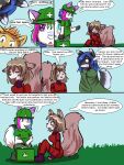  2012 3:4 anthro babystar biped clothing comic detailed_background dialogue english_text eyes_closed female fur gem_(babystar) group hair hi_res male mammal rodent sciurid shirt sitting skinsuit standing text tight_clothing topwear 