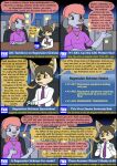  2018 anthro biped canid canine clothing comic detailed_background dialogue duo english_text female fennec fox fur hair hi_res kammypup_(artist) male mammal shirt speech_bubble standing text topwear 