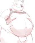  2022 absurd_res anthro belly big_belly bulge canid canine clothing hi_res humanoid_hands jamiephut kemono male mammal moobs nipples obese obese_male overweight overweight_male simple_background sketch solo underwear 