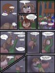  2012 3:4 anthro babystar biped cervid clothing comic detailed_background dialogue english_text female fur gem_(babystar) group hair hi_res hoodie male mammal open_mouth rodent sciurid standing text topwear 