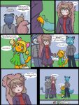  2012 3:4 anthro babystar biped clothing coat comic detailed_background dialogue english_text eyes_closed female fur gem_(babystar) group hair hi_res male mammal rodent sciurid standing text topwear young 