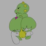 absurd_res anthro balls belly_lentel bellyboi13 big_butt big_penis butt disembodied_hand disembodied_penis duo genitals hi_res holding_butt huge_butt huge_penis kobold lizard looking_annoyed makeup male male/male penis reptile saggy_balls scalie 