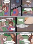  2012 3:4 anthro babystar biped cervid clothing comic detailed_background dialogue english_text eyes_closed eyewear female fur gem_(babystar) glasses hair hi_res hoodie male mammal rodent sciurid standing text topwear 