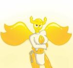  anthro antlers big_wings breasts cartoon_network cleavage cleavage_cutout clothed clothing dress fairy female gradient_background horn looking_at_viewer navel penny_fitzgerald r-jenn simple_background skimpy smile solo the_amazing_world_of_gumball wide_hips wings 